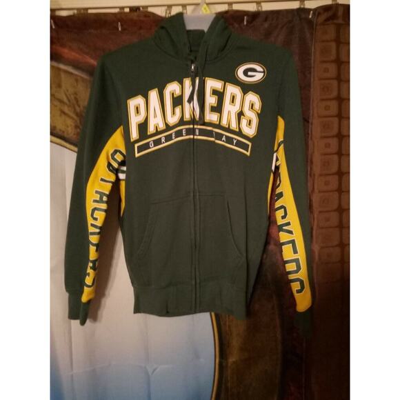 Green Bay Packers Hoodie Sweatshirt NFL Hands High Zip Up Hoodie Small - Picture 8 of 8
